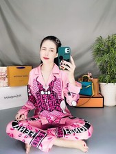  US SELLER  Size S Up To 125Lbs women SILK pajamas set/ Elastic Waistband.