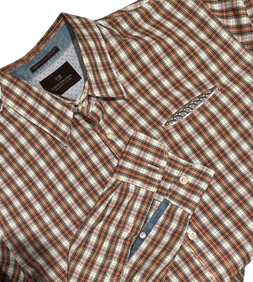 Scotch Soda Mens Shirt Shirt Red Plaid Check Button Up Casual True Gentleman L