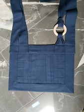 Rakusu soto blue navy color cotton fabric  絡子鞄 Handcrafted In Florida US 