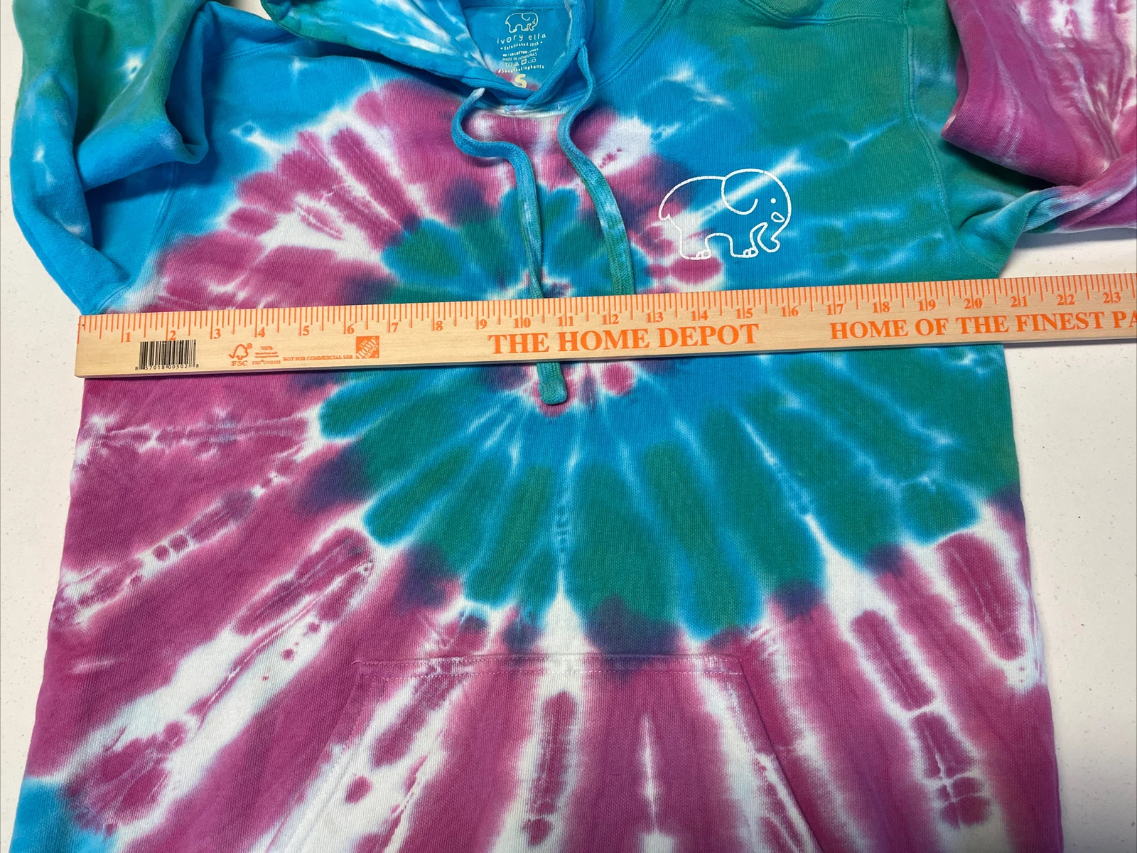 OFF WHITE Felpa donna avorio Ella tie dye con cappuccio piccolo pullover felpa elefante oversize