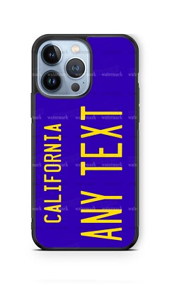 Custom California 1980 Blue License Plate Phone Case for iPhone Samsung Google