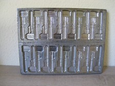 Antico stampo per cioccolato pesante, strumento, 11 cm inglese, 24 scomparti, 26 x 35 cm