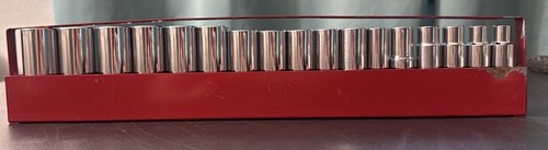 VINTAGE WRIGHT TOOL 1/2” METRIC DEEP 17pc SOCKET SET 12pt 9mm - 26mm NOS (READ)