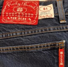 Vintage USA Made Lucky Brand Altered Baggy Fit Button Fly 100% Cotton Jeans 36