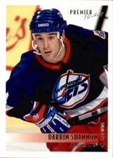 Darrin Shannon Signed Auto 1994-95 Topps Premier Hockey card Winnipeg Jets