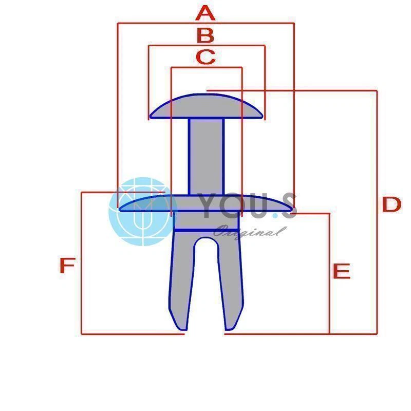 10 x YOU.S Original maletero capó remache clips para BMW / MINI - NUEVO Foto 3 de 3