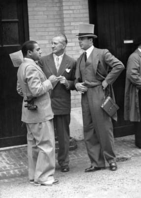 Prince Ali Khan Paris Grand Prix circa 1950 Longchamp France Old Photo