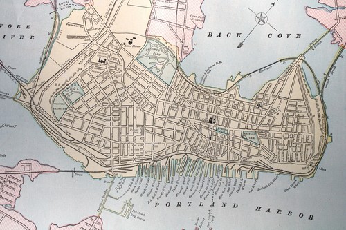 CRAMS ATLAS CITY STREET MAP PAGE OF PORTLAND MAINE 1891 - Picture 2 of 2