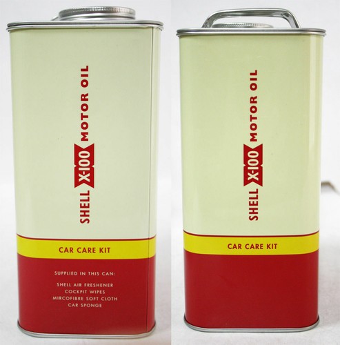 Shell X 100 Car Care Kit Retro Tin Metal Box Celebrating 1 Years Ebay