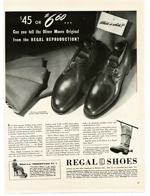 1943 Regal Shoes for men Vintage Print Ad 2