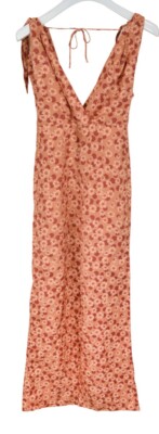 Sandro Overall Damen (EU) 34 Ärmellos Leinen Mischung Blumenmuster V-Neck