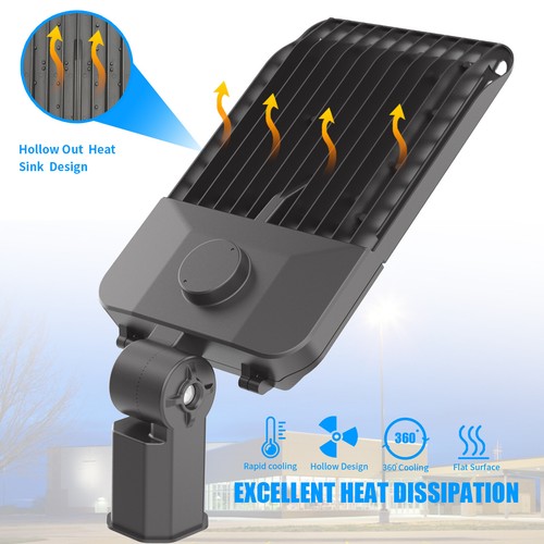 200Watt LED Parking Lot Light With Photocell Commercial Street Shoebox Pole Lamp - Picture 4 of 14