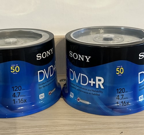 New 2x Sony DVD+R 50 Pack Spindle Blank Media 4.7GB 120min 1-16x 50DPR47RS4 - Photo 3/6
