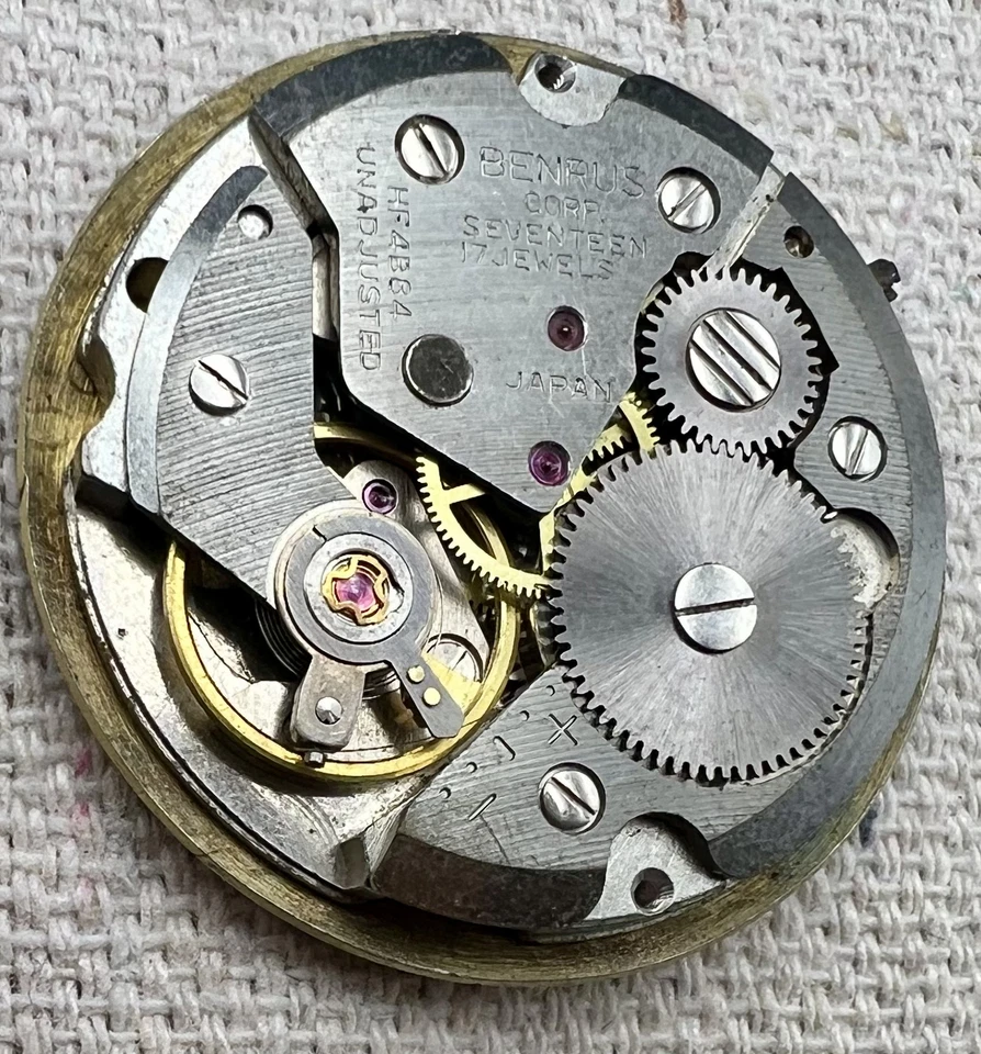 MOVIMIENTO RELOJERO JAPONÉS BENRUS HF-4B84 17J PIEZAS REPARACIÓN ESFERA #X75 Foto 2 de 4