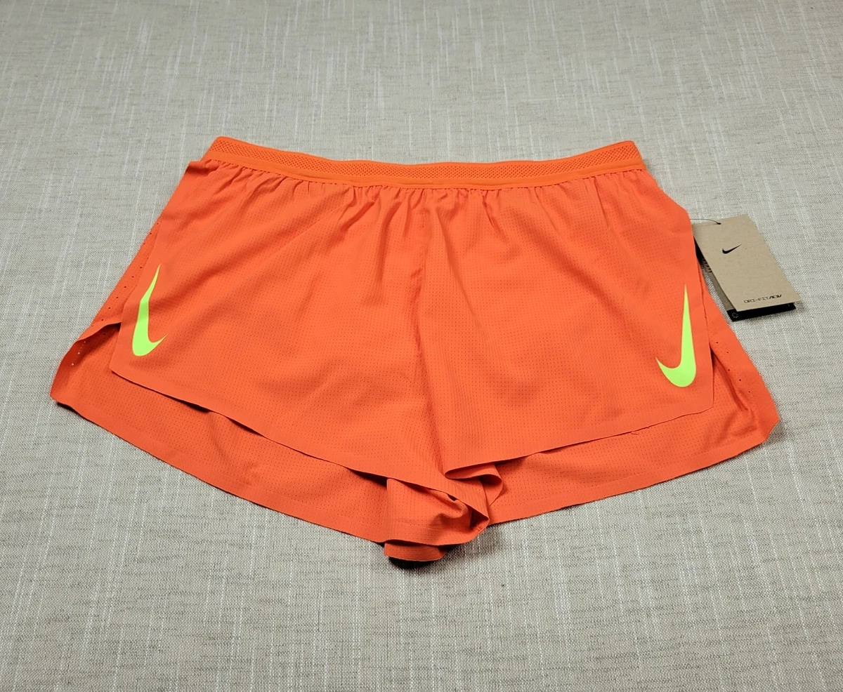 NIKE Mens AeroSwift Shorts 2' Lined Medium Orange Volt Drifit ADV