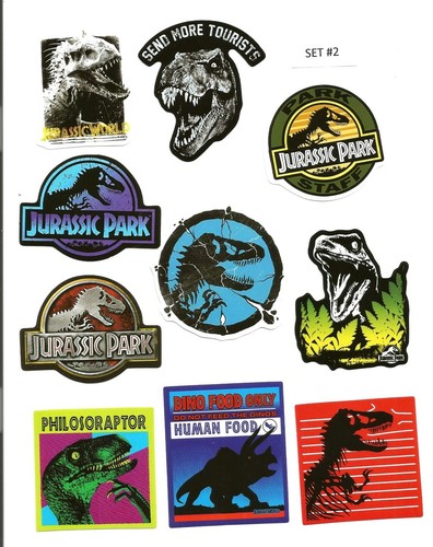 10 pegatinas de vinilo Jurassic Park/World (aprox. 2 x 3") (Elección del set 1 al 15) - Imagen 4 de 17