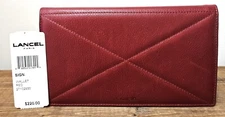 LANCEL Paris ~ Slim Envelope Bifold Red Leather Wallet ~ New ~ $220 Retail