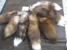 YOU PICK - Genuine FOX TAIL S M L sizes SILVER RED INDIGO CINNAMON ARCTIC MARBLE