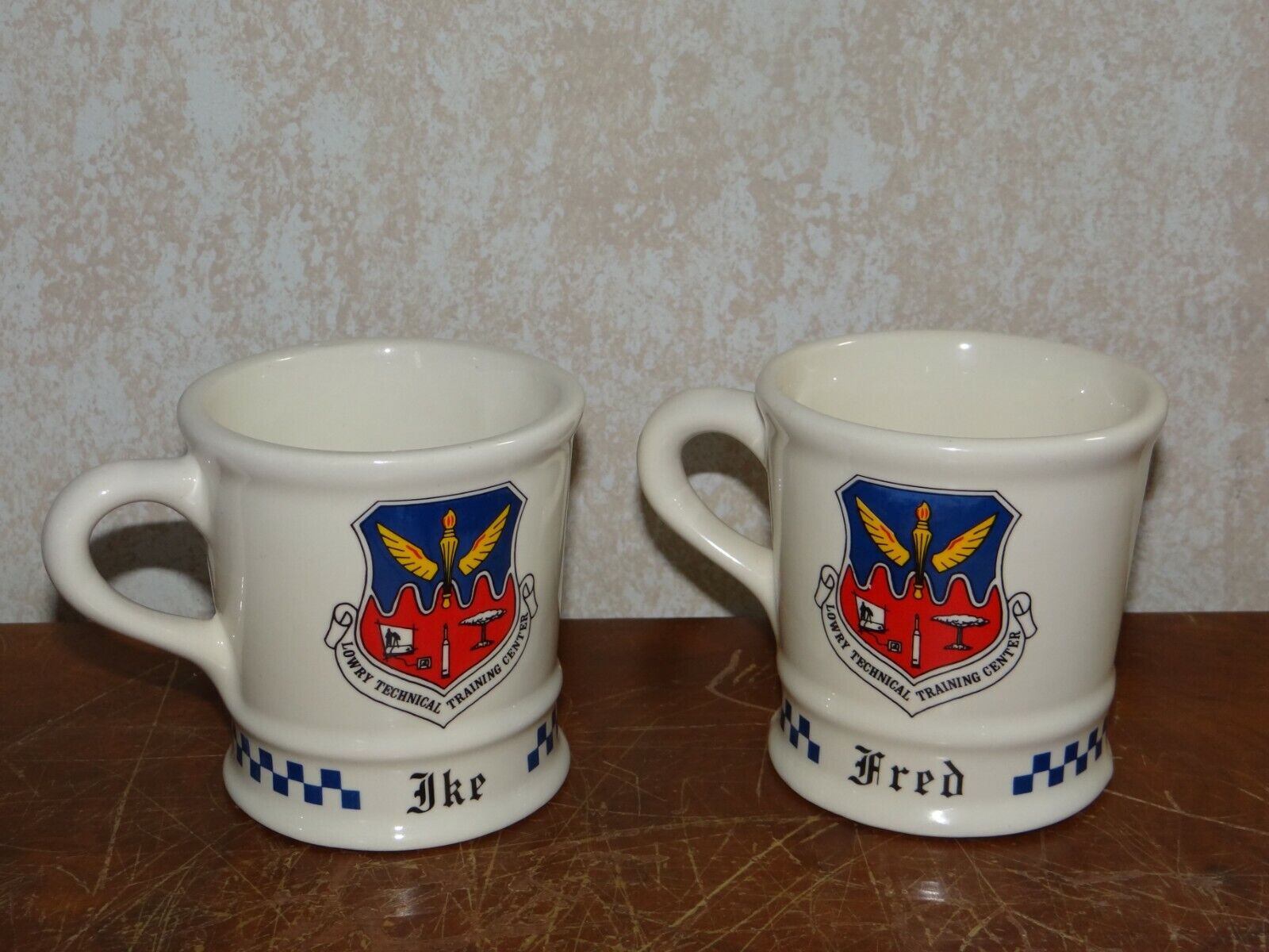 Vintage 1977 Mil Ceram Lowry Technical Training Center AFB Personalized Art Mugs