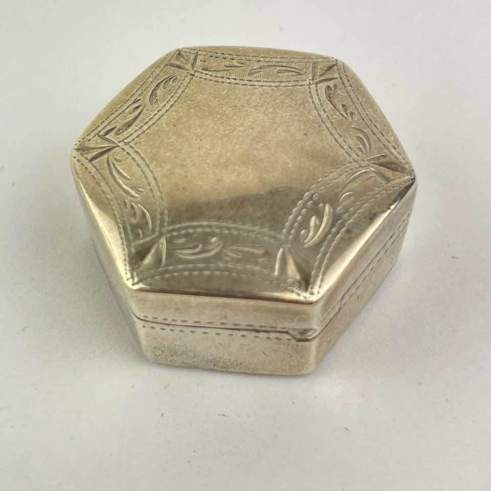 Vinagreta hexagonal antigua georgiana inusual de plata maciza 27 mm Birmingham 1799 Foto 3 de 4