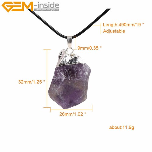 Natural Freeform Raw Crude Quartz Crystal Gemstone Pendant Reiki Necklace UK - Picture 54 of 89