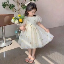 Baby Girls Tulle Dress Kids Flowers Princess Dresses Ball Gowns Clothes 1-6 Year