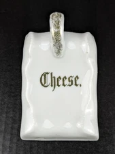 Antique Cheese Keeper, Porcelain China, Made in Germany, White with Gilt