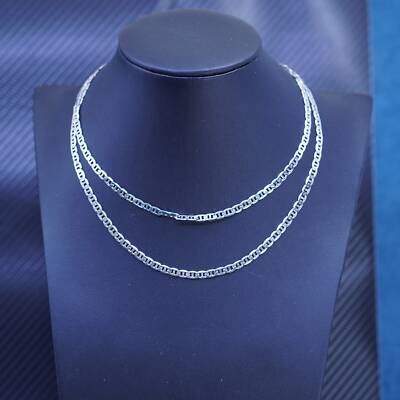 30” 5mm, vintage Italian sterling silver 925 anchor chain necklace