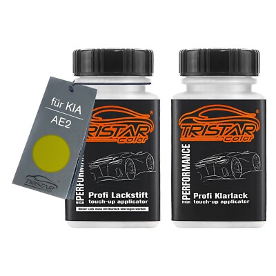 Autolack Lackstift Set für KIA AE2 Acid Green Metallic Basis Klarlack je 50ml
