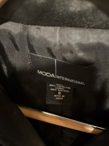 MODA International Mujer 2 Piezas Traje de Esmoquin / Negro / Talla 8 / Forrado a Rayas - Imagen 5 de 15