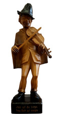 Man Playing Violin Figurine Resin Satue.Germen Proverb,Musical Ornament Decor