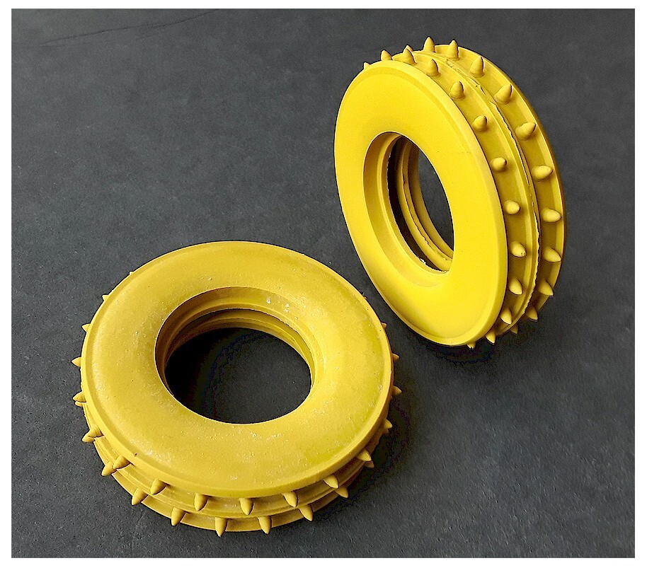 1 PAIR Rear RC Troll Yellow F/R Tractor Tires Tamiya Scorcher Frog STD