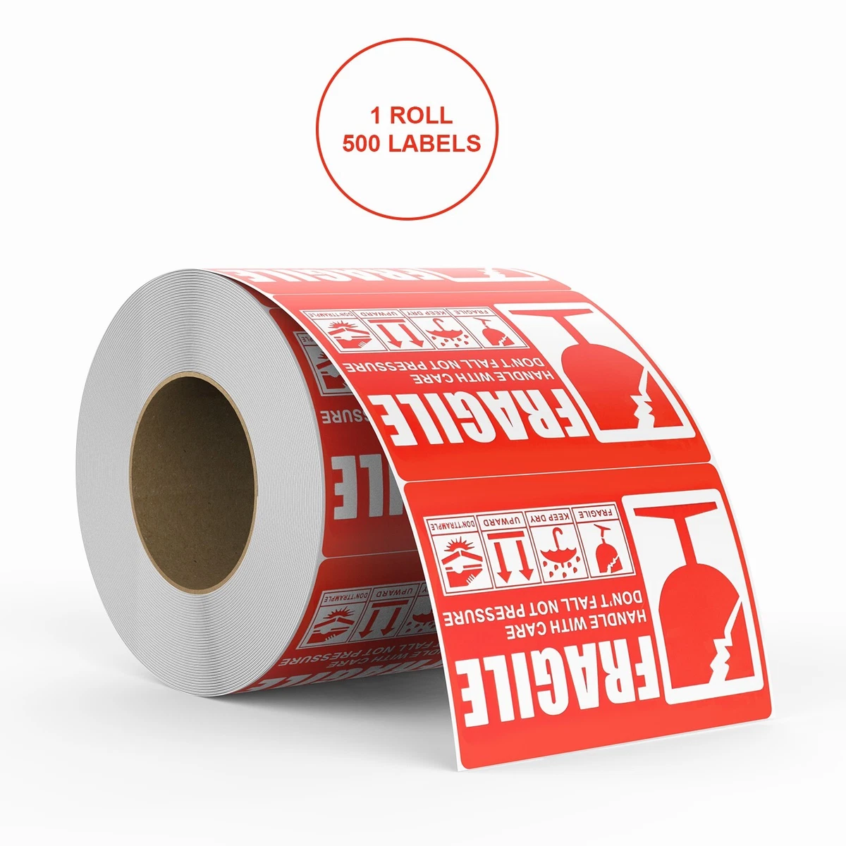 Red Fragile Warning Stickers for Safe Shipping Packing of Goods with Clear  Large Font Text and Strong Adhesive Backside | 1 Roll 500 Labels 2 x 3