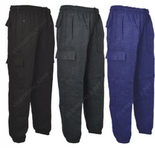 Mens Cargo Combat Jogging Bottoms Trousers Elasticated Tracksuit Joggers Gym