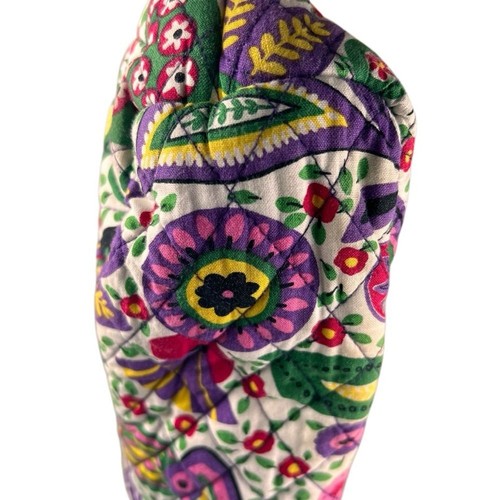 Vera Bradley Viva La Vera Floral Tote Bag Large Purse Purple Yellow Bright Funky - Picture 3 of 13
