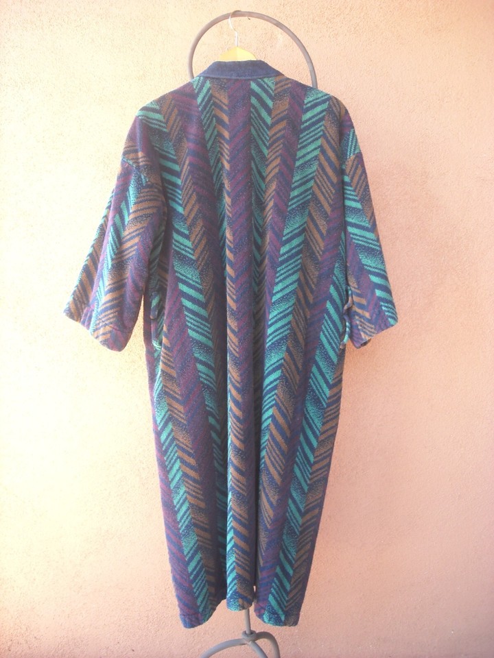 PERRY ELLIS Vintage Mens Short Sleeve Short Length Bathrobe Size O