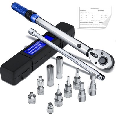 Präzises 3/8-Zoll Drehmomentschlüssel Set mit Adapter und Verlängerung 250mm