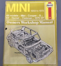 Haynes Mini Workshop Manual 1959-1978 All Models Cooper S elf & hornet