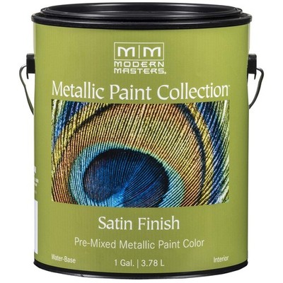 1 gal ME194 Iridescent Gold Metallic Paint Collection, Satin Water-Based Deco...