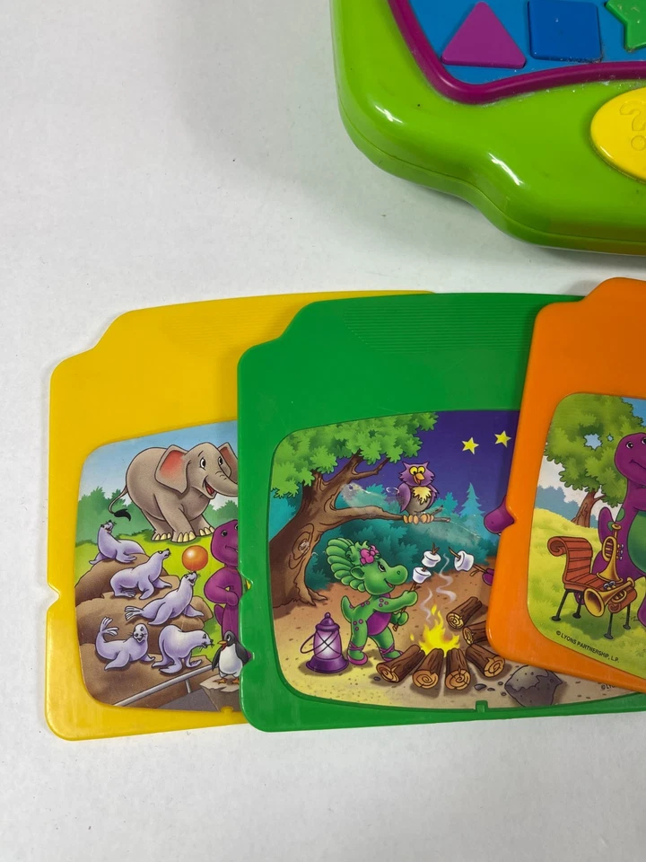 Vintage Barney The Purple Dinosaur Interactive Laptop Mattel W/5 Cartridges Rare - Image 2 of 4