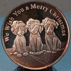 2008 Christmas and Puppies 1 ounce silver round.