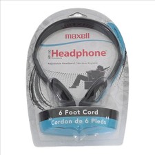Maxell HP-100 Headband Headphones - Black - Lot of 6