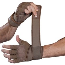 Workout Gloves for Men Women - Gym Weight Lifting Medium 7.4-7.8 In , Brown