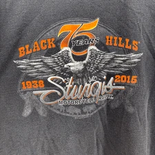 Hot Leathers Sturgis Rally South Dakota 2XL Shirt Large Black 75th Anniversary