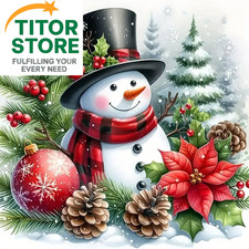 Christmas Snowman Ball Diamond Painting Kits for Adults, 5D Diamond Art Kits for