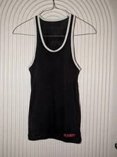 2(X)IST Mesh Tank Top Men’s Black Athletic Racerback Vintage Style Trim Size L