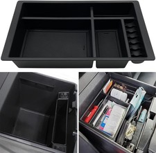 Center Console Organizer Tray Full Console Armrest Storage Black ABS 2015-2020