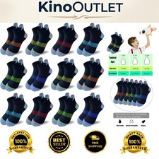 Fashionable 12-Pack Boys Athletic Ankle Socks for All Seasons - Ages 3-14