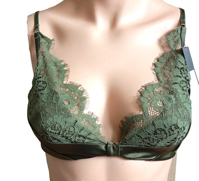 Hunkemöller Polster Bralette Soft BH ''Hannako'' Spitze Oliv / Four Leaf Clover M