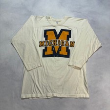 Vintage 70s Michigan Wolverines Jersey T-Shirt Men's Large 80s Soffe Made in USA